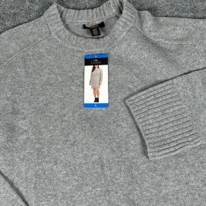 Dalia Large Gray Knit Sweater Dress Midi LS Wool Blend Cozy Office Fall Winter